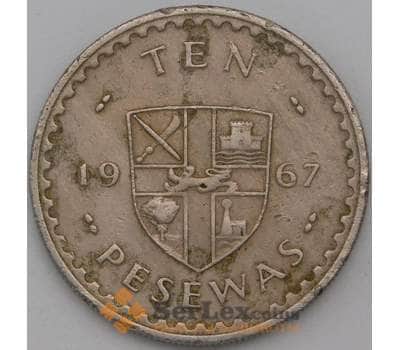 Монета Гана 10 песева 1967 КМ16 VF арт. 29350