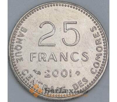 Коморские острова 25 франков 2001 КМ14а UNC арт. 55356
