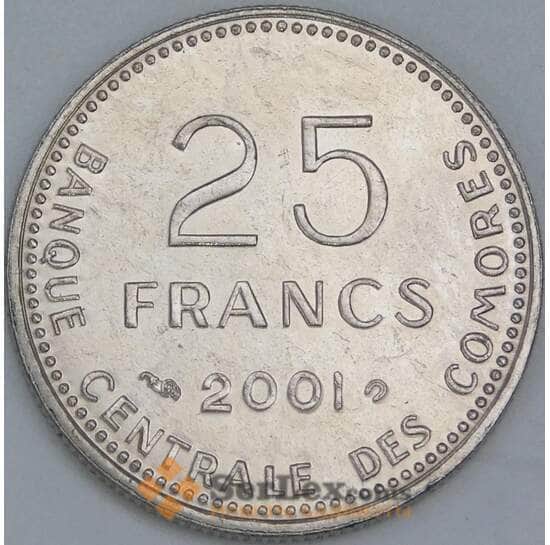 Коморские острова 25 франков 2001 КМ14а UNC арт. 55356