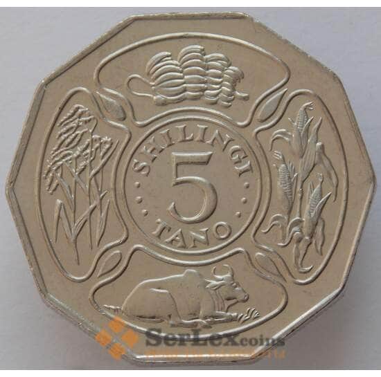 Танзания 5 шиллингов 1993 КМ23a UNC (J05.19) арт. 16612