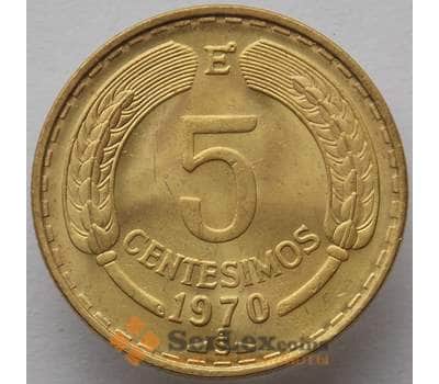 Монета Чили 5 сентесимо 1970 КМ190 UNC (J05.19) арт. 15710