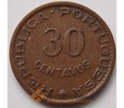 Монета Португальская Индия 30 сентаво 1958 КМ31 VF арт. 7176