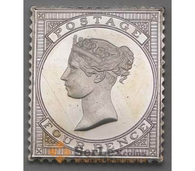 Реплика в серебре 925 пробы марки Англии 4 пенса #4 10,54 гр. арт. 29549
