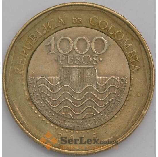 Колумбия монета 1000 песо 2015 КМ 299 XF Рептилии  арт. 41446
