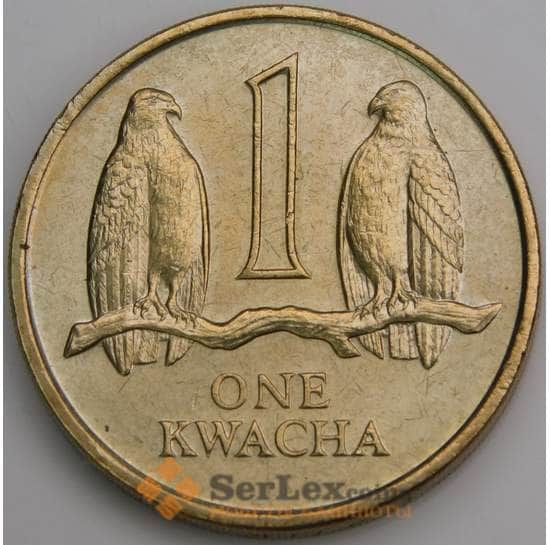 Замбия монета 1 квача 1989 КМ26 UNC арт. 46330