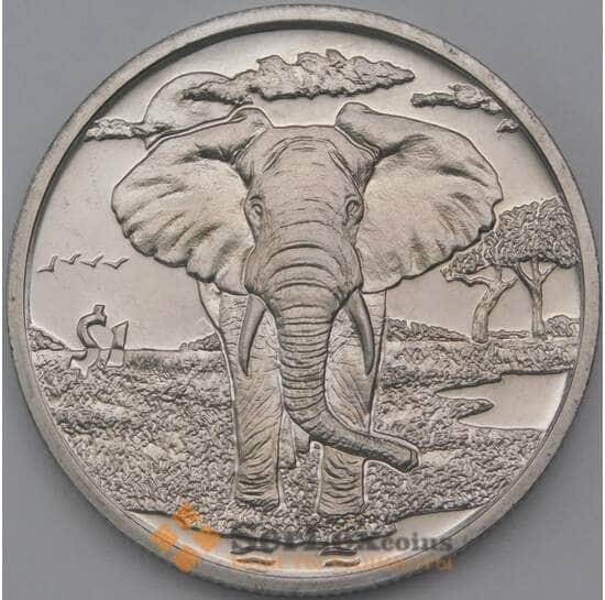 Сьерра-Леоне 1 доллар 2007 КМ329 BU Слон арт. 26212