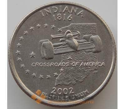 Монета США 25 центов 2002 D aUNC Индиана арт. 11559