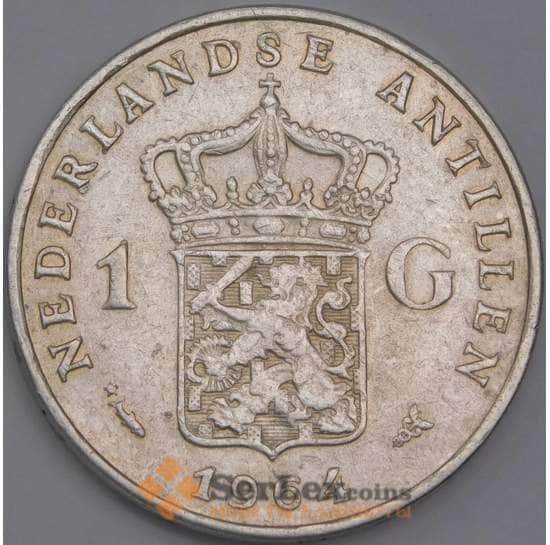 Нидерландские Антиллы монета 1 гульден 1964 КМ2 XF арт. 12214