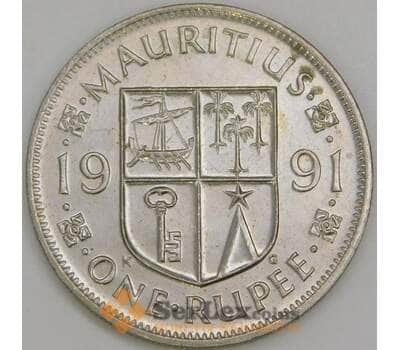 Маврикий 1 рупия 1991 КМ55 aUNC арт. 56401