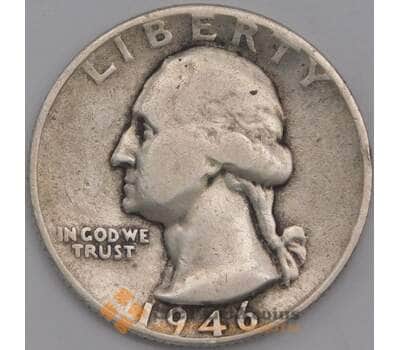 США монета 1/4 доллара 1946 D КМ164 F арт. 43139