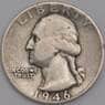 США монета 1/4 доллара 1946 D КМ164 F арт. 43139