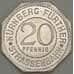 Германия Нюрнберг 20 пфеннигов 1921 Proof SCHONER BRUNNEN (j05.19) арт. 21215