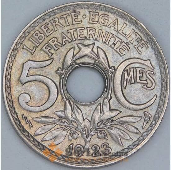 Франция 5 сантимов 1923 КМ875 UNC арт. 57050