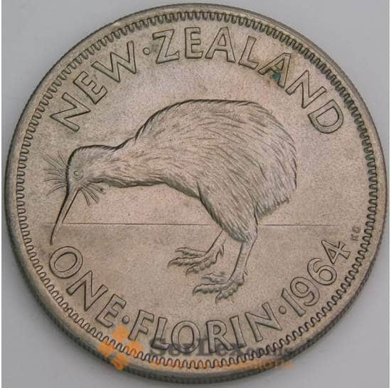 Новая Зеландия монета 1 флорин 1964 КМ28.2  UNC арт. 46519