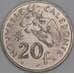 Новая Каледония 20 франков 1986 КМ12 UNC арт. 53169