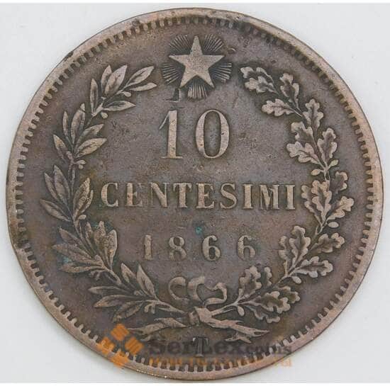 Италия 10 чентезимо 1866 T КМ11 VF арт. 56265