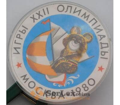 Значок Олимпийские игры XXII Мишка парусный спорт арт. 37741