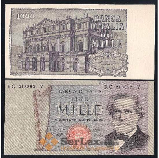 Италия банкнота 1000 лир 1977 (1969) Р101е UNC Верди арт. 39983