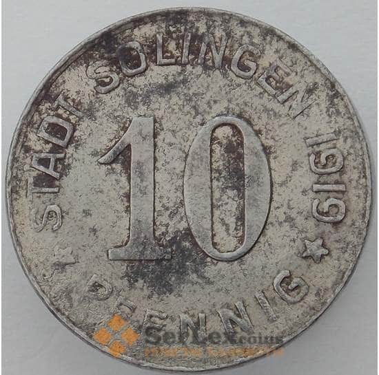 Германия Нотгельд 10 пфеннигов 1919 Сталь Золинген (J05.19) арт. 15984