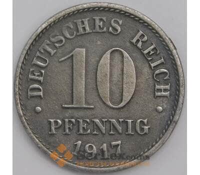 Германия монета 10 пфеннигов 1917 F КМ26 XF арт. 43434