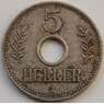 Немецкая Восточная Африка 5 геллеров 1914 J КМ13 VF арт. 8274