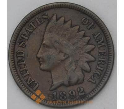 Монета США 1 цент 1892 КМ90а VF арт. 29119