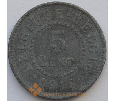 Монета Бельгия 5 сантимов 1916 КМ80 VF (J05.19) арт. 16371