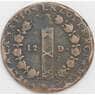 Франция монета 12 денье 1791-1793 VG арт. 43403