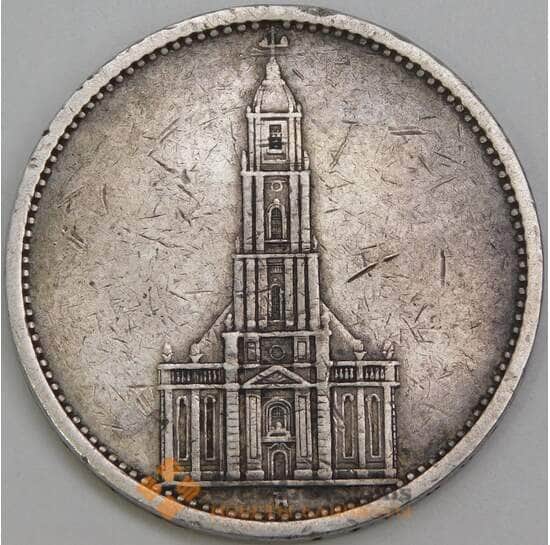 Германия 5 марок (рейхсмарок) 1935 А КМ83 F арт. 30706 Германия 5 марок (рейхсмарок) 1935 А КМ83 F арт. 30706