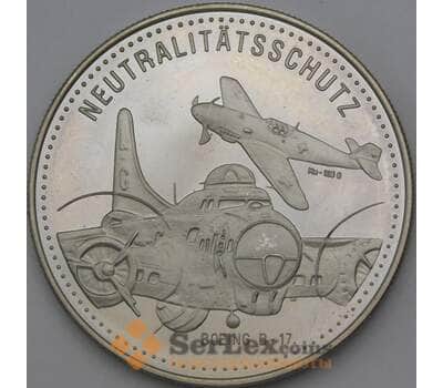 Монета Швейцария 5 экю 1995 BU самолет В17 арт. 28963