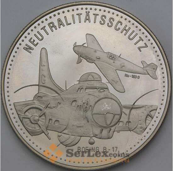 Швейцария 5 экю 1995 BU самолет В17 арт. 28963