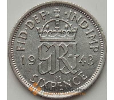 Монета Великобритания 6 пенсов 1943 КМ852 aUNC арт. 12049