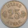 Исландия 25 эйре 1966 КМ11 aUNC арт. 56535