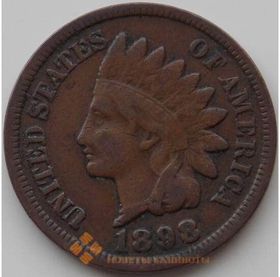 США 1 цент 1898 КМ90а VF арт. 11772