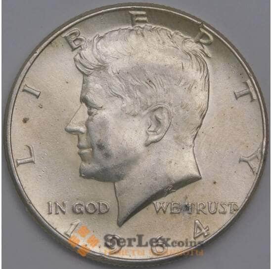 США монета 1/2 доллара 1964 KM202 aUNC Кеннеди арт. 43132
