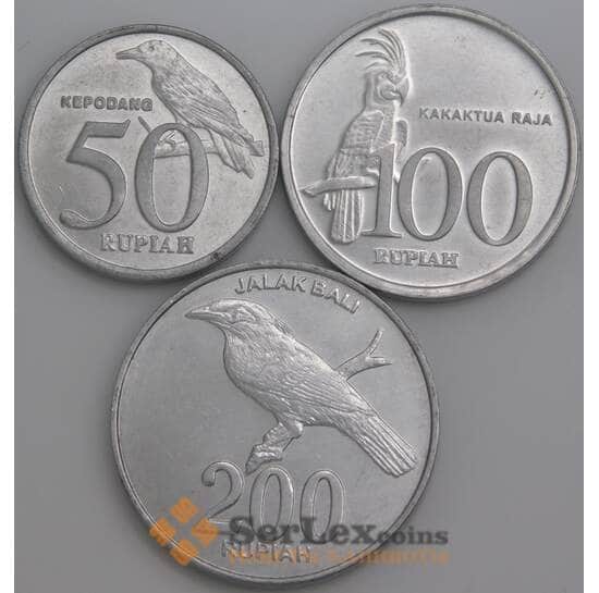 Идонезия Набор монет 50-100-200 рупий 1999-2002 UNC (3 шт) арт. 45304