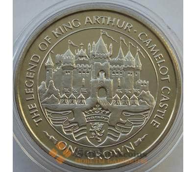 Монета Мэн остров 1 крона 1996 КМ683 BU Легенда о Короле Артуре -Замок Камелот арт. 13638