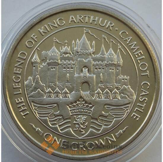 Мэн остров 1 крона 1996 КМ683 BU Легенда о Короле Артуре -Замок Камелот арт. 13638