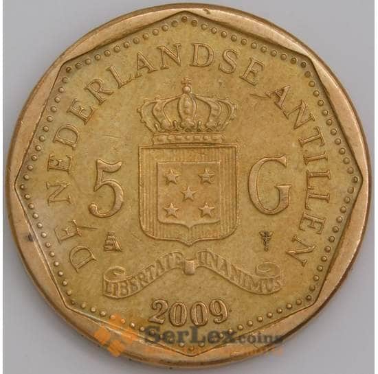 Нидерландские Антиллы монета 5 гульденов 2009 КМ243 XF арт. 47673
