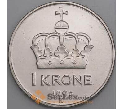 Норвегия монета 1 крона 1990 КМ419 UNC арт. 47176
