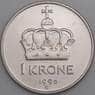 Норвегия монета 1 крона 1990 КМ419 UNC арт. 47176