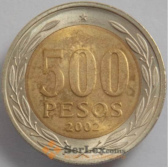 Чили 500 песо 2002 КМ235 aUNC (J05.19) арт. 15761