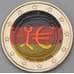 Монета Германия 2 евро 2009 UNC цветная 10 лет лет Союзу арт. 28730