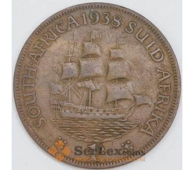 Южная Африка ЮАР 1 пенни 1938 КМ25 VF арт. 57075