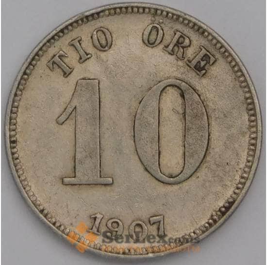Швеция монета 10 эре 1907 КМ774 AU арт. 44558