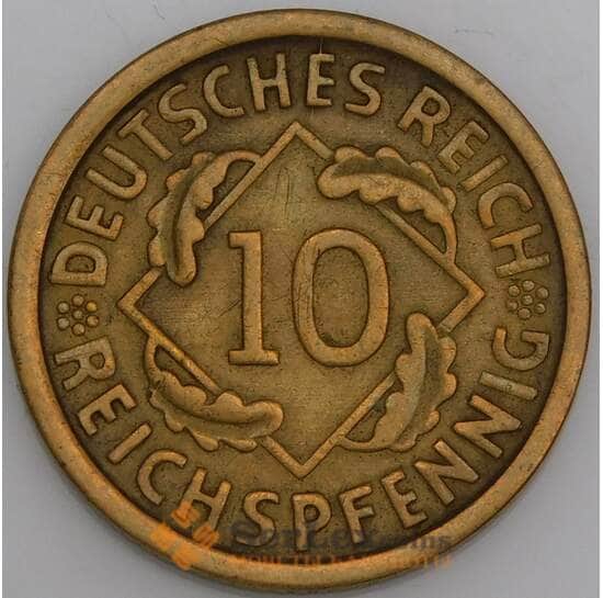 Германия монета 10 пфеннигов 1925 А КМ40 XF арт. 46095