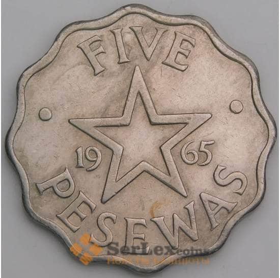 Гана монета 5 песев 1965 КМ8 XF арт. 46350