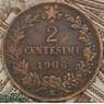 Италия 2 чентезимо 1906 КМ38 XF на строне портрета лак арт. 41740