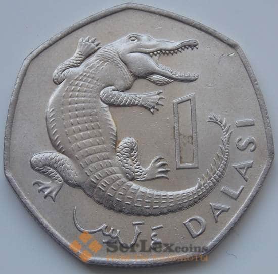 Гамбия монета 1 даласи 1987 AU КМ29 арт. С02151