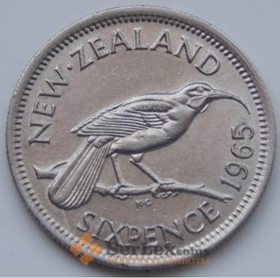 Новая Зеландия 6 пенсов 1956-1965 КМ26.2 XF арт. С02154